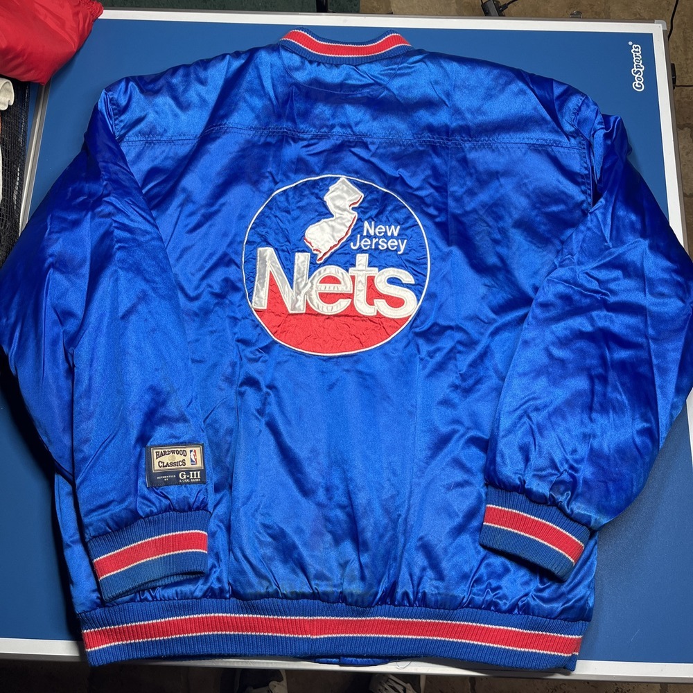 NBA New Jersey Nets Hardwood Classics Satin Jacket Puffer XXL G-lll & Carl Banks